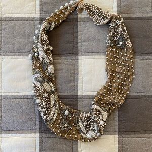 Mignonne Gavigan nude hand beaded scarf necklace